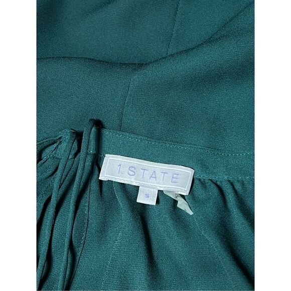 1. State Cold Shoulder Long Sleeve Green Blouse Size Small - Picture 5 of 5